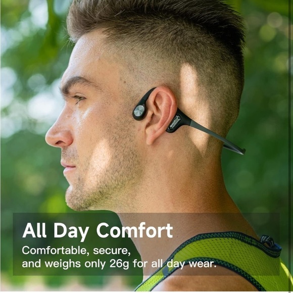 NIB Run Air IP67 Waterproof Wireless Bluetooth Open Ear Outdoor Sport Headphones - Picture 3 of 15